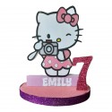 Sagoma Personalizzata Hello Kitty in Polistirolo 3D con Nome ed Età - Compleanno Bambina