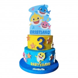 Torta Scenografica Baby Shark in Polistirolo Personalizzabile - Compleanni e Altri Eventi