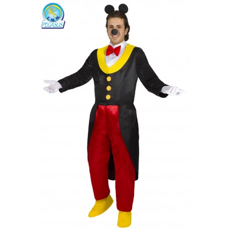 Costume di Carnevale Topolino Adulto – Completo con Frac, Pantaloni, Camicia, Guanti e Accessori