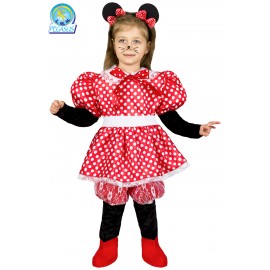 Costume di Carnevale Topoletta Baby - Vestito con Fiocco, Pantalone e Copriscarpe