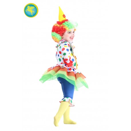 Costume Pagliaccetta per Bambina Vestito di Carnevale con Accessori