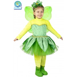 Costume Campanellino per Bambina Vestito di Carnevale con Ali e Accessori