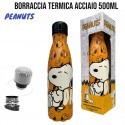 Borraccia Termica in Acciaio Inox 500 ml con Tappo Svitabile Snoopy per Bambini e Ragazzi