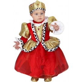 Costume da Piccola Regina per Bambina – Abito Elegante per Carnevale, Feste e Travestimenti, Con Corona e Copriscarpe