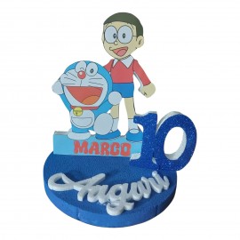 Sagoma Personalizzata Doraemon in Polistirolo 3D con Nome e Numero per Feste di Compleanno Bambini