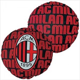 Cuscino Rotondo AC Milan 40 cm Rosso e Nero Arredo Letto e Divano Prodotto Ufficiale