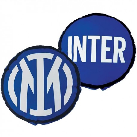 Cuscino Rotondo FC Inter 40 cm Nero Azzurro Arredo Casa Divano Letto Prodotto Ufficiale