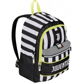 Zaino Scuola Seven Juventus Ufficiale Bambino Ragazzo Estensibile Doppio Scomparto Tasche Porta Borraccia Design Bianco Nero