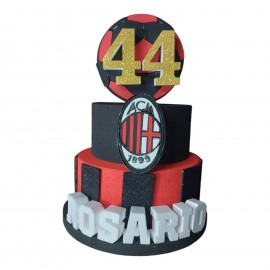 "Torta Scenografica Personalizzata AC Milan - Decorazione Perfetta per Feste di Compleanno e Eventi Speciali