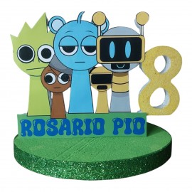 Sagoma Personalizzata Sprunki con Nome e Età Bambini Decorazione Compleanno Effetto 3D