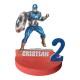 Sagoma Personalizzata Capitan America con Nome e Età per Compleanno Decorazione 3D con Numero Glitterato