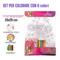 Album da Colorare Principesse Disney 20x29 cm con 6 Pastelli – Libro Attività per Bambini, Scuola e Regalini di Fine Festa