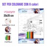 Album da Colorare Frozen Disney con 6 Pastelli – 20x29 cm, Idea Regalo per Bambini, Scuola e Feste