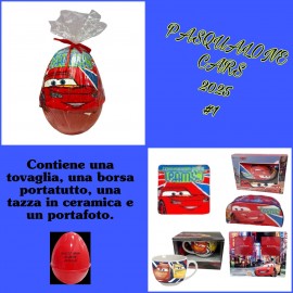 SORPRESONE CARS SAETTA MCQUEEN DISNEY UOVO CONTENITORE BAMBINI cm 42 PASQUA