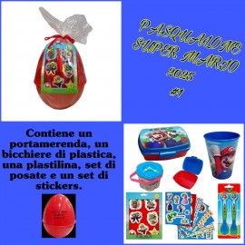 Uovo di Pasqua Super Mario Bros per Bambini, Contenitore Pasquale 42 cm con Set Regalo