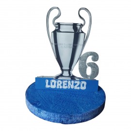 Sagoma Personalizzata Coppa Champion per Compleanno – Trofeo in Polistirolo con Numero Glitterato, 30 cm