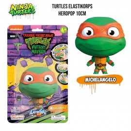 Turtles Elastikorps HeroPop 10 cm – Personaggio Michelangelo Tartarughe Ninja Squishabile e Allungabile