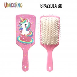 Spazzola per Capelli 3D Unicorno – Bambina, Antistrappo, per Tutti i Tipi di Capelli