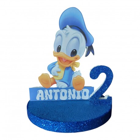 Sagoma Polistirolo con Nome e Numero Paperino Baby Disney - Decorazione Personalizzata per Feste