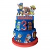 Torta di Compleanno Paw Patrol Personalizzata con Nome ed Età – 3 Livelli in Polistirolo, Decorazioni Glitterate