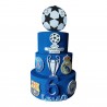 Torta Compleanno Personalizzata Champions League con Nome ed Età – 3 Livelli con Scudetti e Coppa