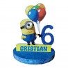 Sagoma Compleanno Minions in Polistirolo con Palloncini – Personalizzata con Nome ed Età