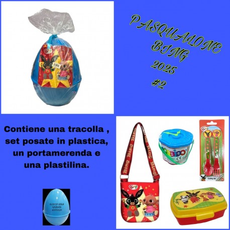 Sorpresone di Pasqua Bing – Uovo Contenitore 42 cm con Borsa Tracolla, Set Cancelleria e Porta Merenda + Plastilina