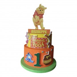 Torta Scenografica in Polistirolo Winnie the Pooh Friends - Decorazione Personalizzabile per Compleanni e Altri Eventi"