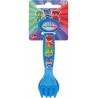 Set Posate per Bambini PJ Masks – Forchetta e Cucchiaio in PVC con Gattoboy, Gufetta e Geco – Color Blu, 20 cm