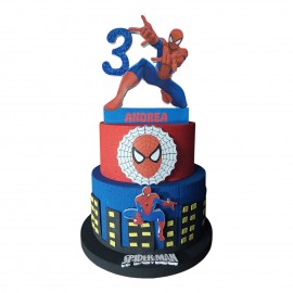  Torta Scenografica Finta Spiderman City Personalizzata - Decorazione Perfetta per Compleanni e Feste