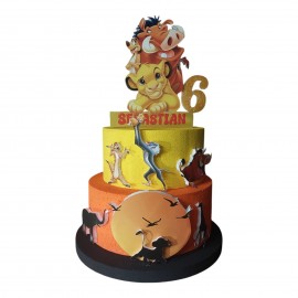 Torta Scenografica in Polistirolo Il Re Leone Simba Decorazione Centro Tavola Personalizzabile Compleanno Nome Numero