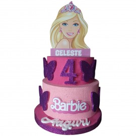 TORTA IN POLISTIROLO  DECORATIVA PERSONALLIZZABILE  COMPLEANNO  NASCITA BATTESIMO BAMBINA MINNIE