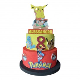 Torta Scenografica in Polistirolo Personalizzata Pichu - Pokemon Compleanno Bambini"