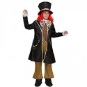 Costume di Carnevale "Il Cappellaio" per Ragazzo - Completo con Cappello, Parrucca, Giacca, Pantalone e Soprascarpe