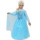 Costume Principessa della Neve Bambina 5-11 Anni - Completo di Corona, Vestito, Mantello e Parrucca