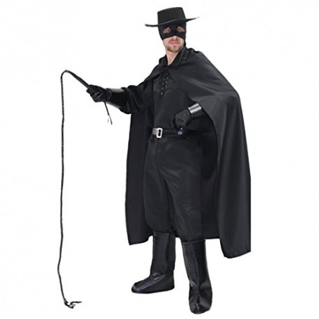 Costume di Carnevale per Adulti Zorro Vendicatore - Completo con Accessori in Raso ed Ecopelle