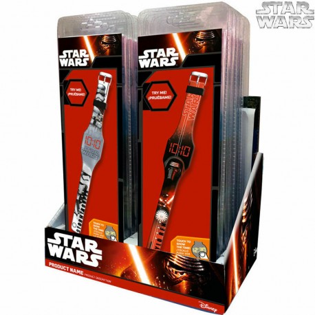 OROLOGIO DA POLSO DIGITALE STAR WARS DISNEY CON LED IN CONFEZIONE REGALO NERO