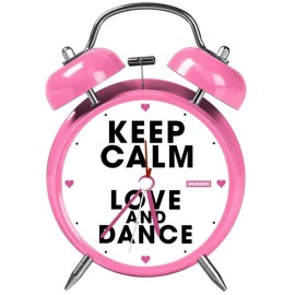 Orologio Sveglia a Campana in Metallo "Danza Love Dance Keep Calm" - 14 cm | Idea Regalo per Bambina