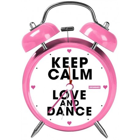 Orologio Sveglia a Campana in Metallo "Danza Love Dance Keep Calm" - 14 cm | Idea Regalo per Bambina