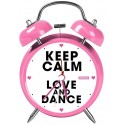 Orologio Sveglia a Campana in Metallo "Danza Love Dance Keep Calm" - 14 cm | Idea Regalo per Bambina