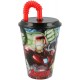 Bicchiere con Cannuccia Avengers Marvel in Plastica - 430 ml