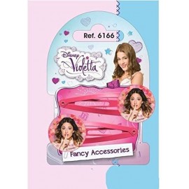 Pinzette Mollettine Clip Clap Violetta Disney - Blister da 2 pezzi - Accessori Moda per Bambina