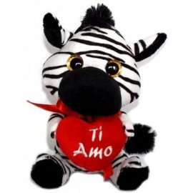 Peluche Zebra Sweet Heart con Cuore, Morbido Pupazzo 15 cm – Idea Regalo per Bambini e Innamorat