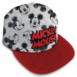 Cappello Mickey Mouse Disney con Visiera Modello Rapper, Taglia 50/52, Regolabile con Chiusura a Velcro