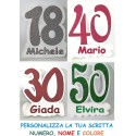 Numero Personalizzato in Polistirolo Glitterato - Decorazione per Compleanni, Anniversari, Battesimi e Eventi Speciali -