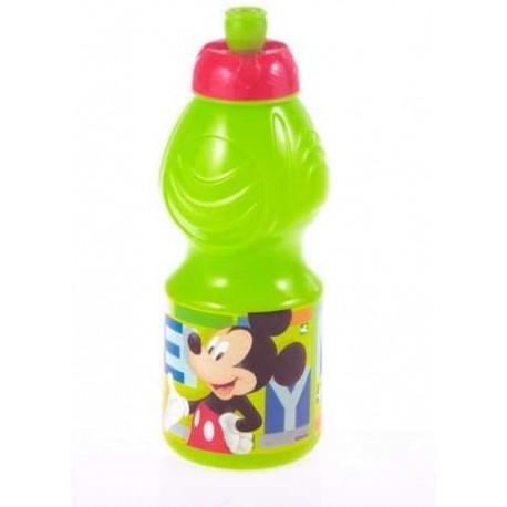 Borraccia Plastica Mickey Disney con Beccuccio Retrattile - 400 ml per Scuola e Sport