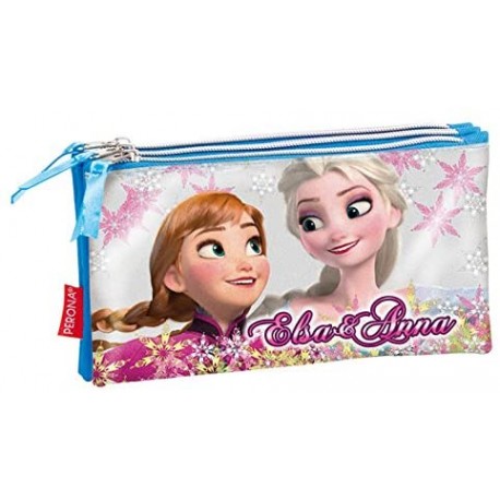 Astuccio Bustina Portacolori 3 Scomparti Frozen Disney - Scuola CM. 22x12x10