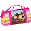 Borsone Masha & Orso Disney con Tracolla, Borsa da Viaggio e Palestra per Bambini - Dimensioni 40x27x17 cm