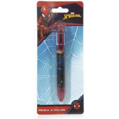 Penna Multicolore Spiderman Marvel con Laccio - Blister da 1 pezzo - Idea Regalini Festa