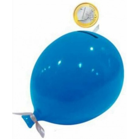 Salvadanaio Palloncino in Ceramica Azzurra - 17x13x12 cm, Perfetto per Risparmiare con Stile!